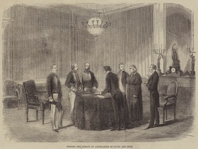 Signing the Treaty of Annexation of Savoy and Nice by Gustave Janet
